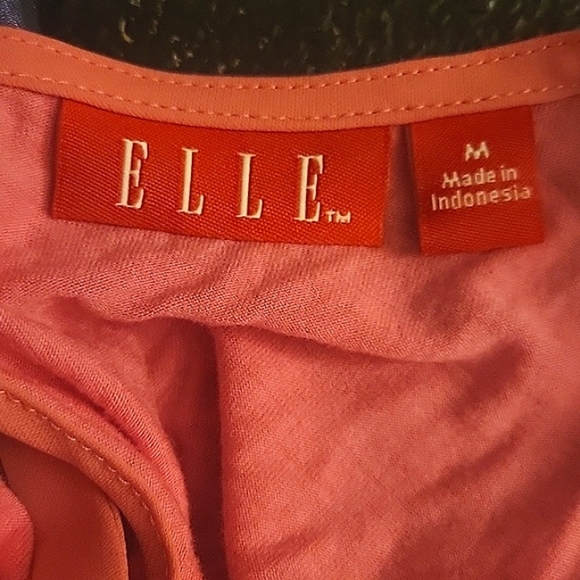 ELLE Woman's Pink Sleeveless Round Neck With Tie in Back: Size: M - Picture 7 of 8